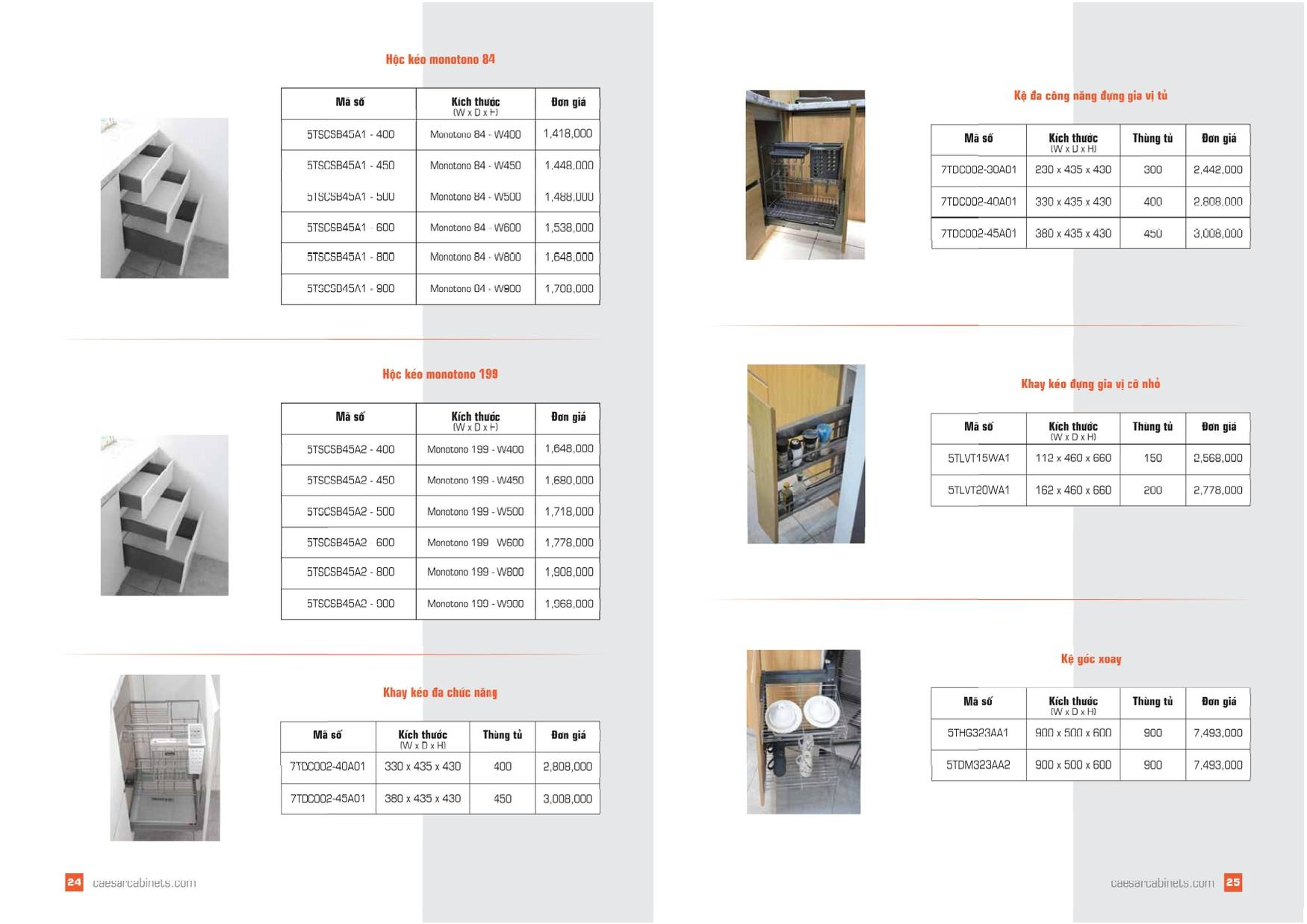 Tủ bếp CAESAR Bảng giá và Catalogue mới nhất 2025 /Page 12
